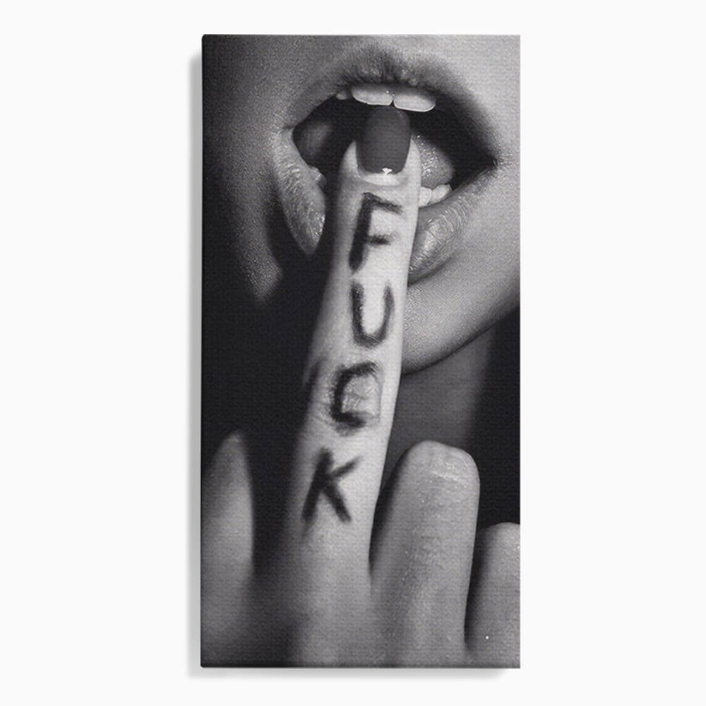 Tablou Canvas Premium LuxCanva® A1336, Lips Black And White , Studio, Buze, Sexy Lips, Senzual, Femeie, Dormitor, Culori Vibrante