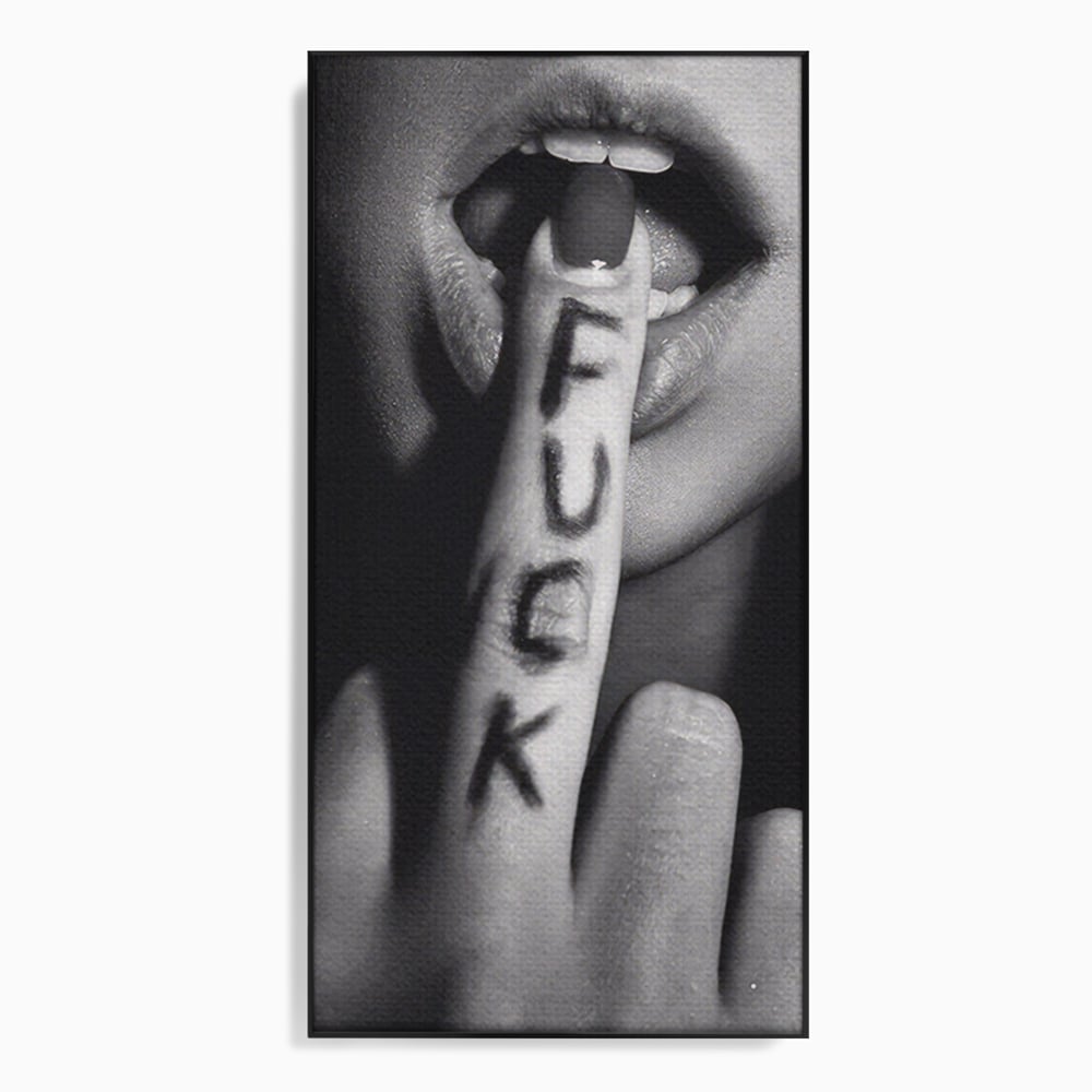 Tablou Canvas Premium LuxCanva® A1336, Lips Black And White , Studio, Buze, Sexy Lips, Senzual, Femeie, Dormitor, Culori Vibrante