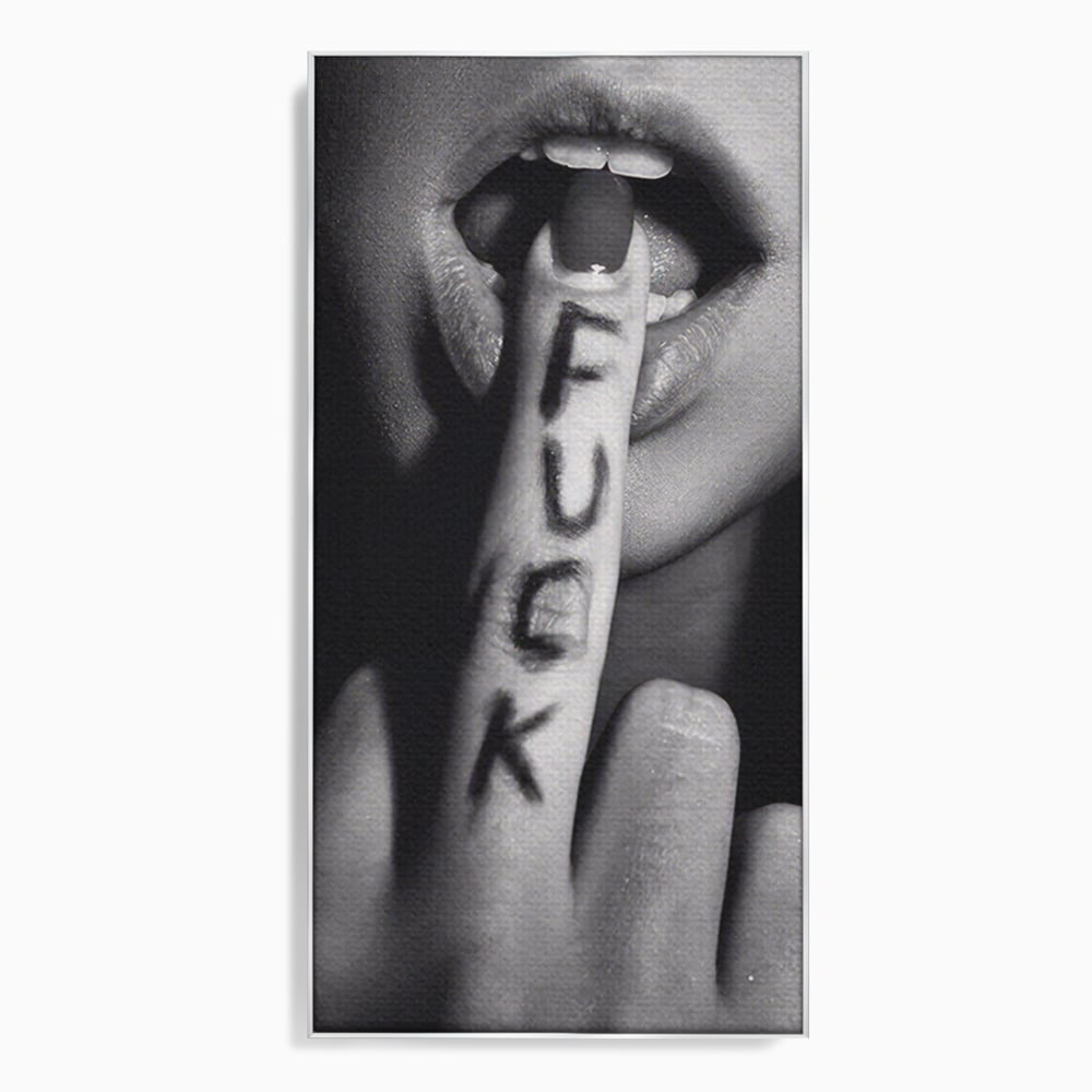 Tablou Canvas Premium LuxCanva® A1336, Lips Black And White , Studio, Buze, Sexy Lips, Senzual, Femeie, Dormitor, Culori Vibrante