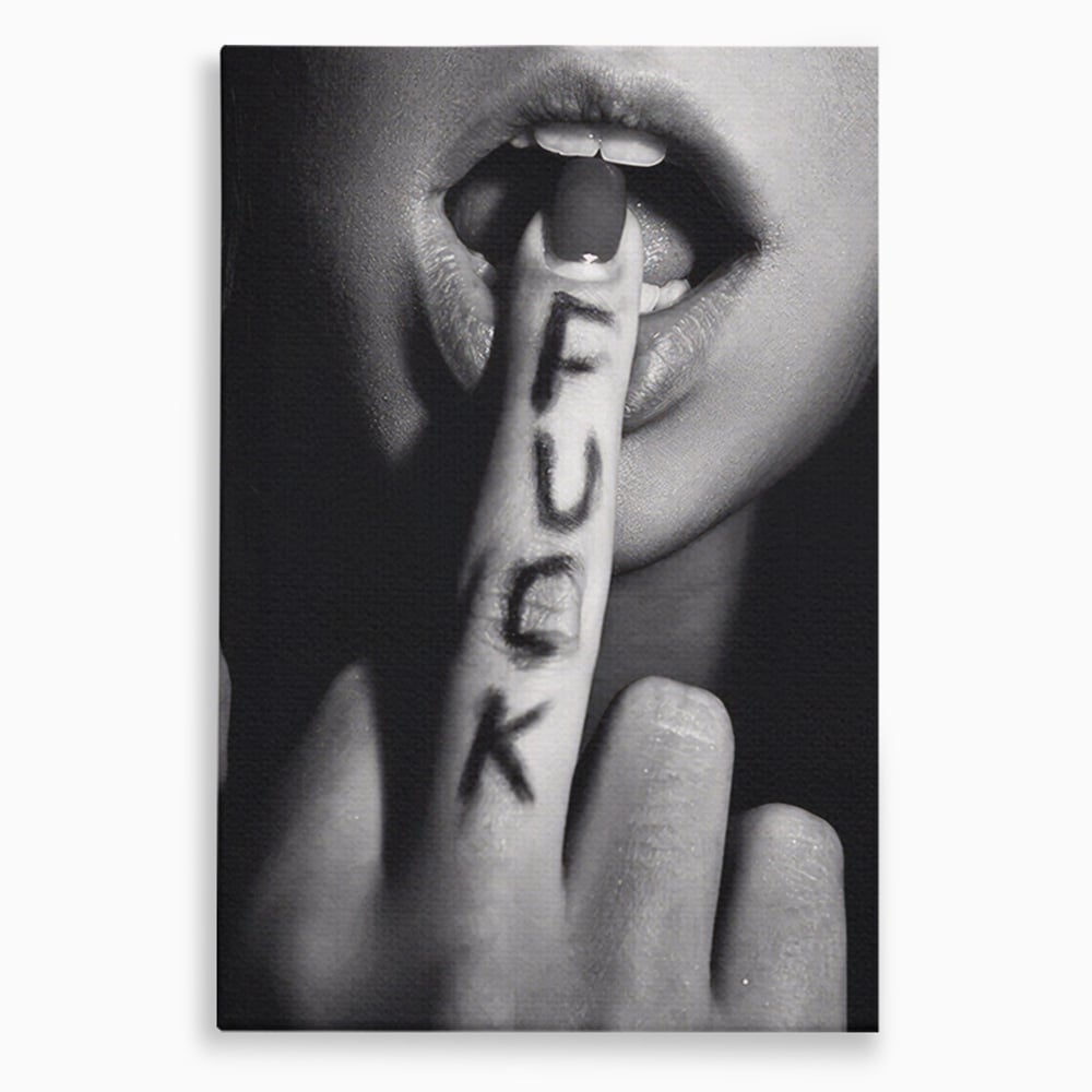 Tablou Canvas Premium LuxCanva® A1336, Lips Black And White , Studio, Buze, Sexy Lips, Senzual, Femeie, Dormitor, Culori Vibrante