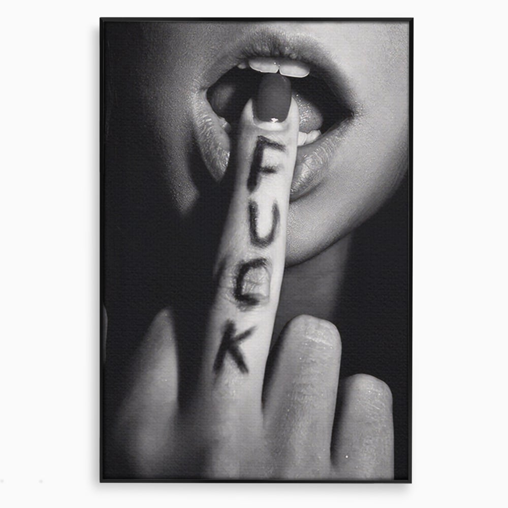 Tablou Canvas Premium LuxCanva® A1336, Lips Black And White , Studio, Buze, Sexy Lips, Senzual, Femeie, Dormitor, Culori Vibrante