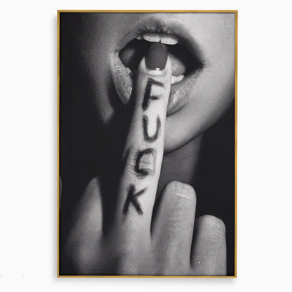 Tablou Canvas Premium LuxCanva® A1336, Lips Black And White , Studio, Buze, Sexy Lips, Senzual, Femeie, Dormitor, Culori Vibrante