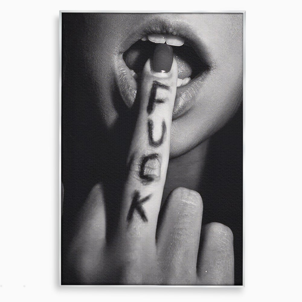 Tablou Canvas Premium LuxCanva® A1336, Lips Black And White , Studio, Buze, Sexy Lips, Senzual, Femeie, Dormitor, Culori Vibrante