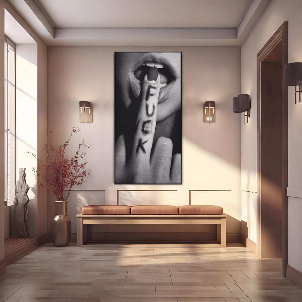 Tablou Canvas Premium LuxCanva® A1336, Lips Black And White , Studio, Buze, Sexy Lips, Senzual, Femeie, Dormitor, Culori Vibrante