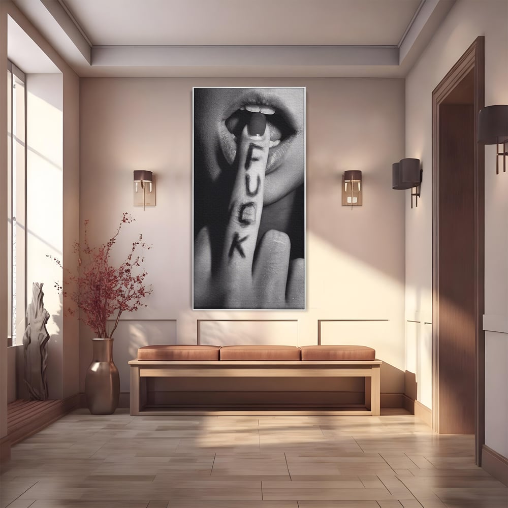 Tablou Canvas Premium LuxCanva® A1336, Lips Black And White , Studio, Buze, Sexy Lips, Senzual, Femeie, Dormitor, Culori Vibrante