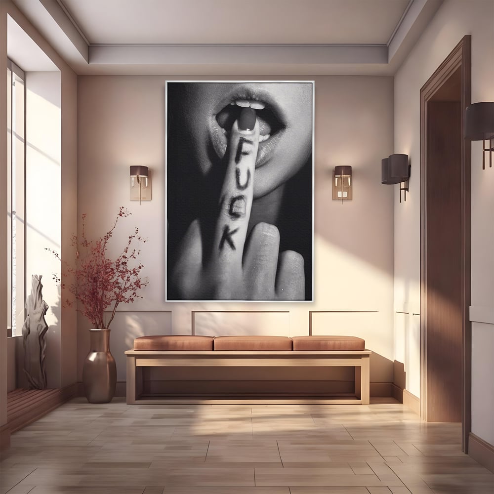 Tablou Canvas Premium LuxCanva® A1336, Lips Black And White , Studio, Buze, Sexy Lips, Senzual, Femeie, Dormitor, Culori Vibrante