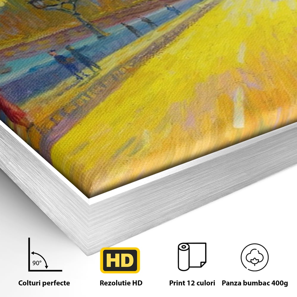 Tablou Canvas Premium LuxCanva® A1337, London Street , Studio, Londra, Oameni, Pod, Plimbare, Relaxare, Dormitor, Culori Vibrante