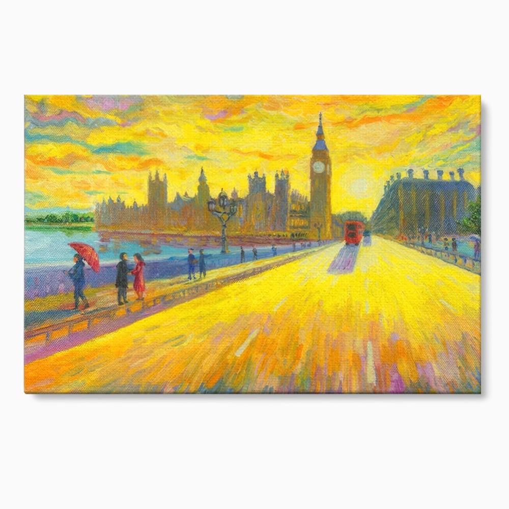 Tablou Canvas Premium LuxCanva® A1337, London Street , Studio, Londra, Oameni, Pod, Plimbare, Relaxare, Dormitor, Culori Vibrante