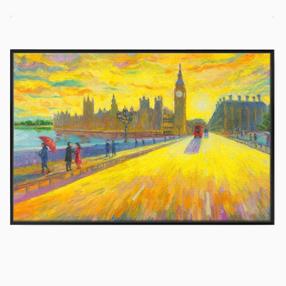 Tablou Canvas Premium LuxCanva® A1337, London Street , Studio, Londra, Oameni, Pod, Plimbare, Relaxare, Dormitor, Culori Vibrante