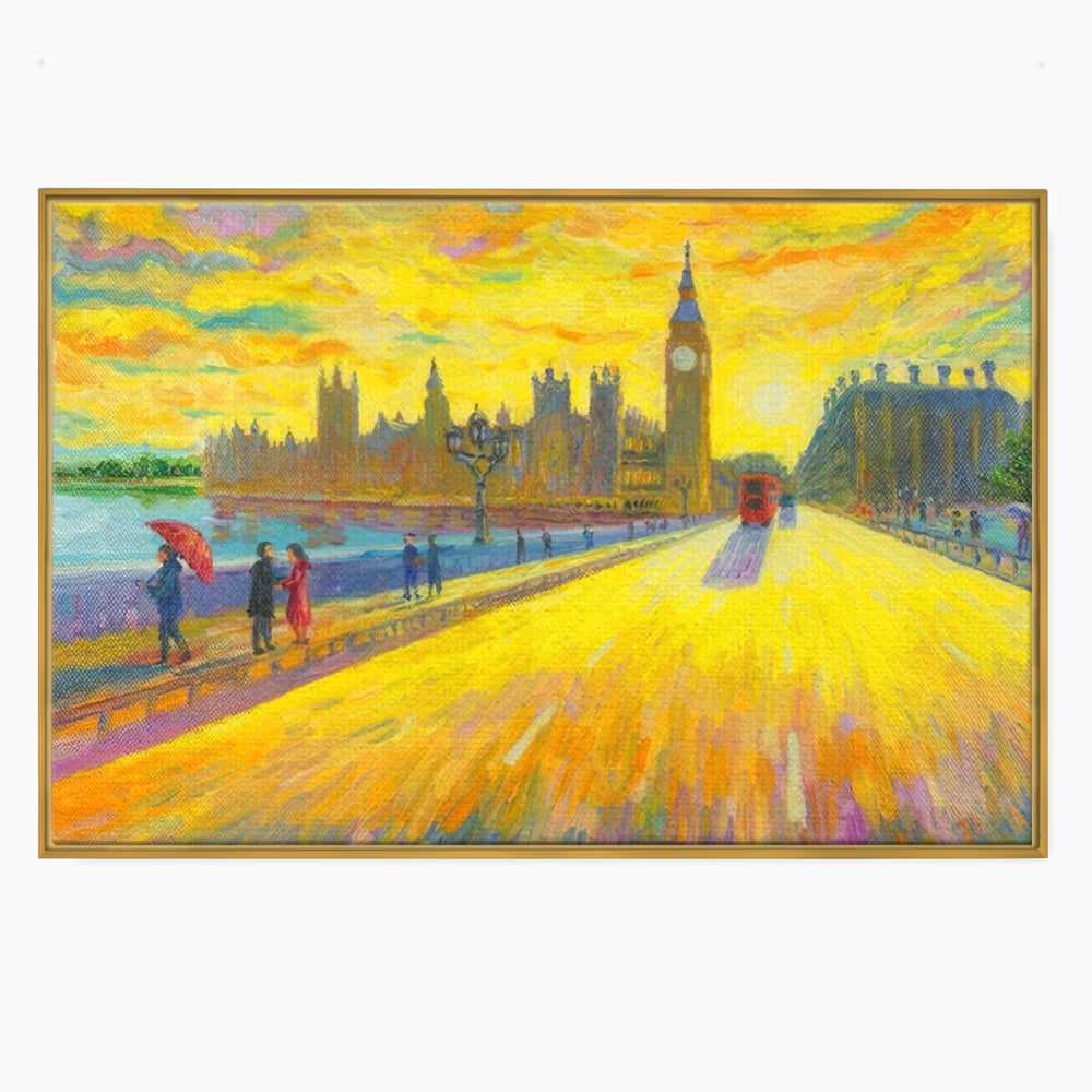 Tablou Canvas Premium LuxCanva® A1337, London Street , Studio, Londra, Oameni, Pod, Plimbare, Relaxare, Dormitor, Culori Vibrante