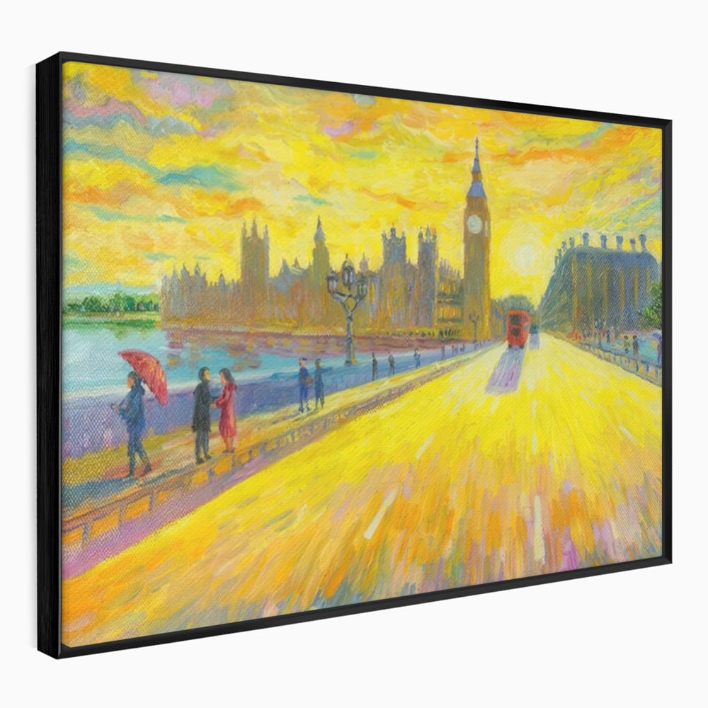 Tablou Canvas Premium LuxCanva® A1337, London Street , Studio, Londra, Oameni, Pod, Plimbare, Relaxare, Dormitor, Culori Vibrante