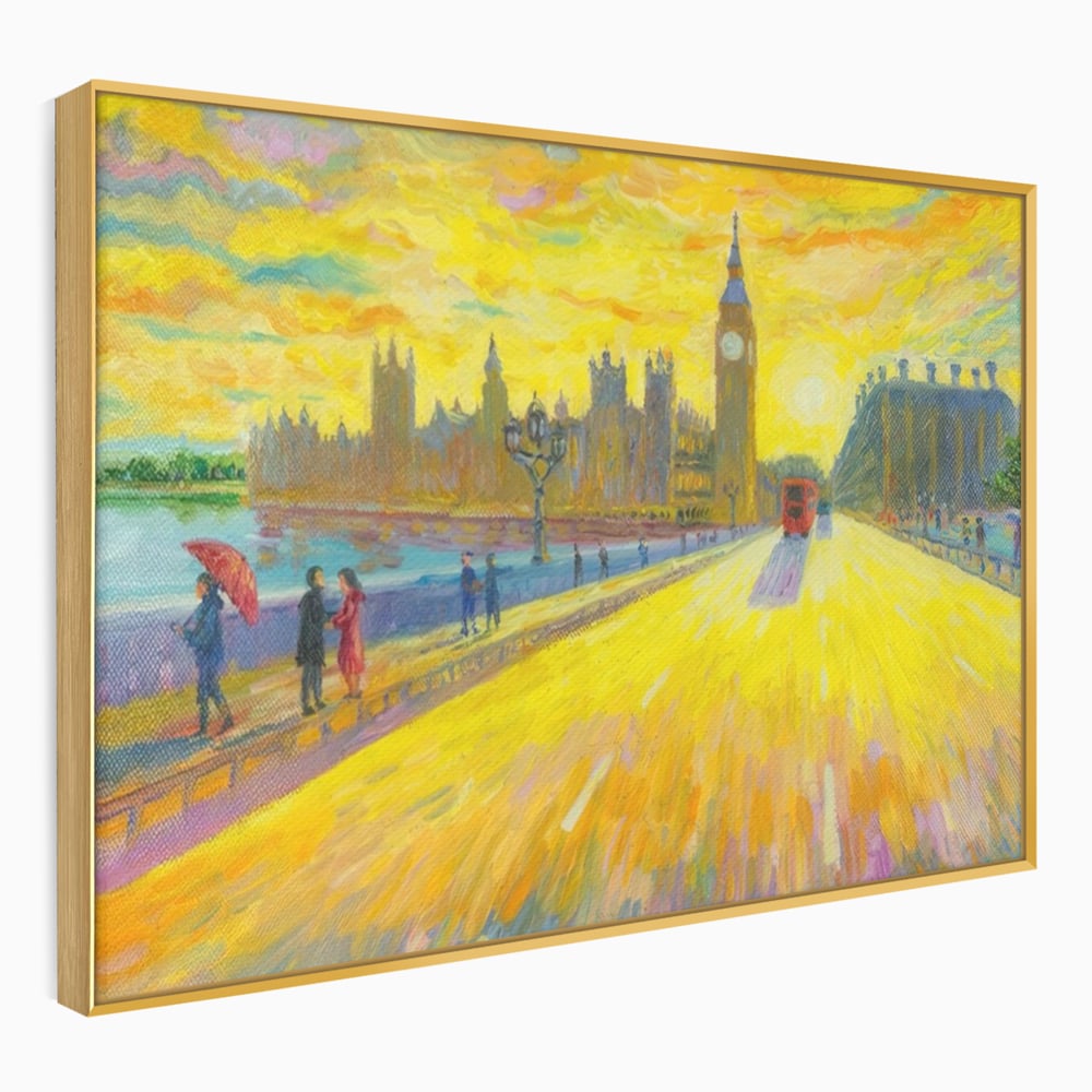 Tablou Canvas Premium LuxCanva® A1337, London Street , Studio, Londra, Oameni, Pod, Plimbare, Relaxare, Dormitor, Culori Vibrante