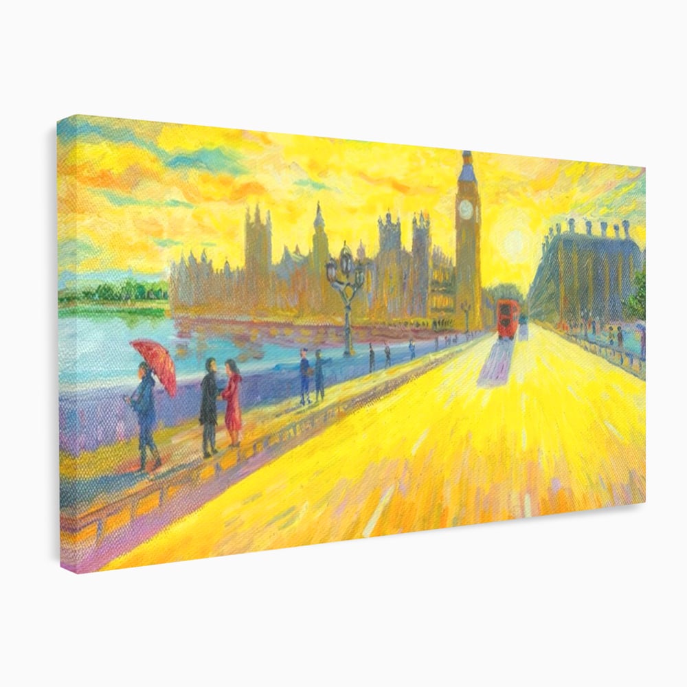 Tablou Canvas Premium LuxCanva® A1337, London Street , Studio, Londra, Oameni, Pod, Plimbare, Relaxare, Dormitor, Culori Vibrante