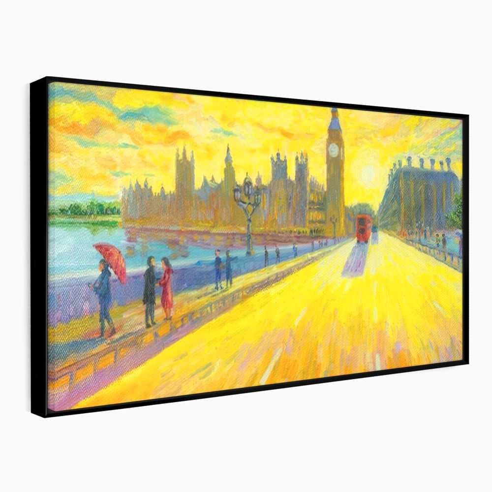 Tablou Canvas Premium LuxCanva® A1337, London Street , Studio, Londra, Oameni, Pod, Plimbare, Relaxare, Dormitor, Culori Vibrante
