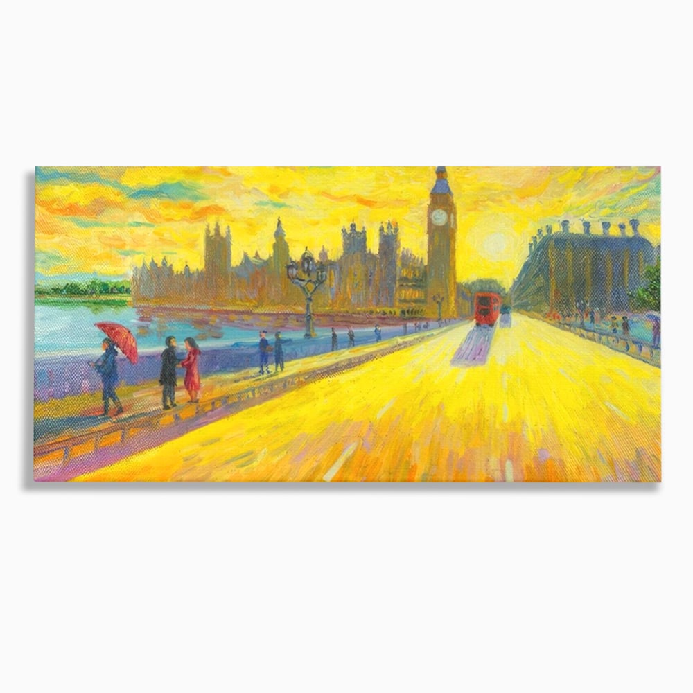 Tablou Canvas Premium LuxCanva® A1337, London Street , Studio, Londra, Oameni, Pod, Plimbare, Relaxare, Dormitor, Culori Vibrante