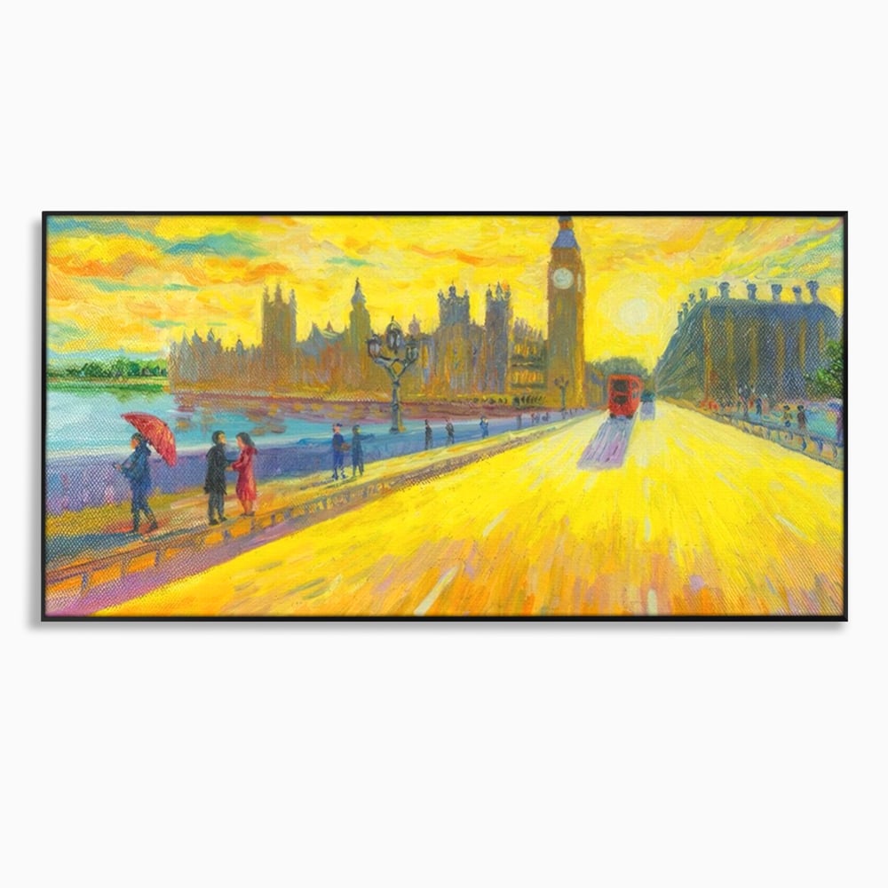 Tablou Canvas Premium LuxCanva® A1337, London Street , Studio, Londra, Oameni, Pod, Plimbare, Relaxare, Dormitor, Culori Vibrante