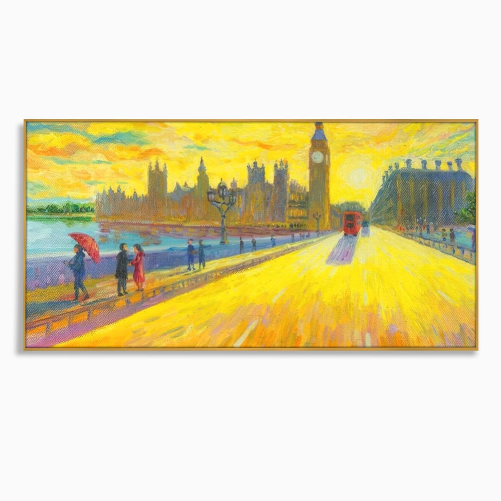 Tablou Canvas Premium LuxCanva® A1337, London Street , Studio, Londra, Oameni, Pod, Plimbare, Relaxare, Dormitor, Culori Vibrante