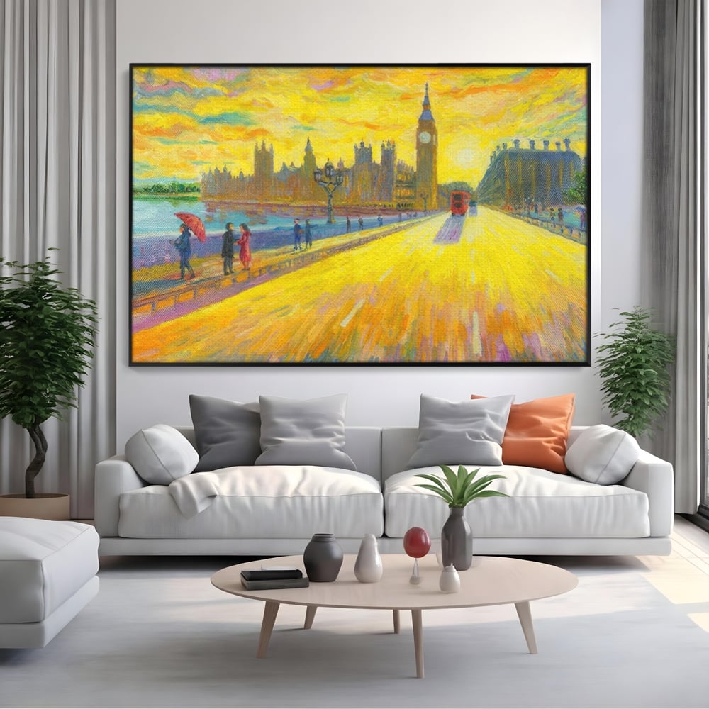 Tablou Canvas Premium LuxCanva® A1337, London Street , Studio, Londra, Oameni, Pod, Plimbare, Relaxare, Dormitor, Culori Vibrante