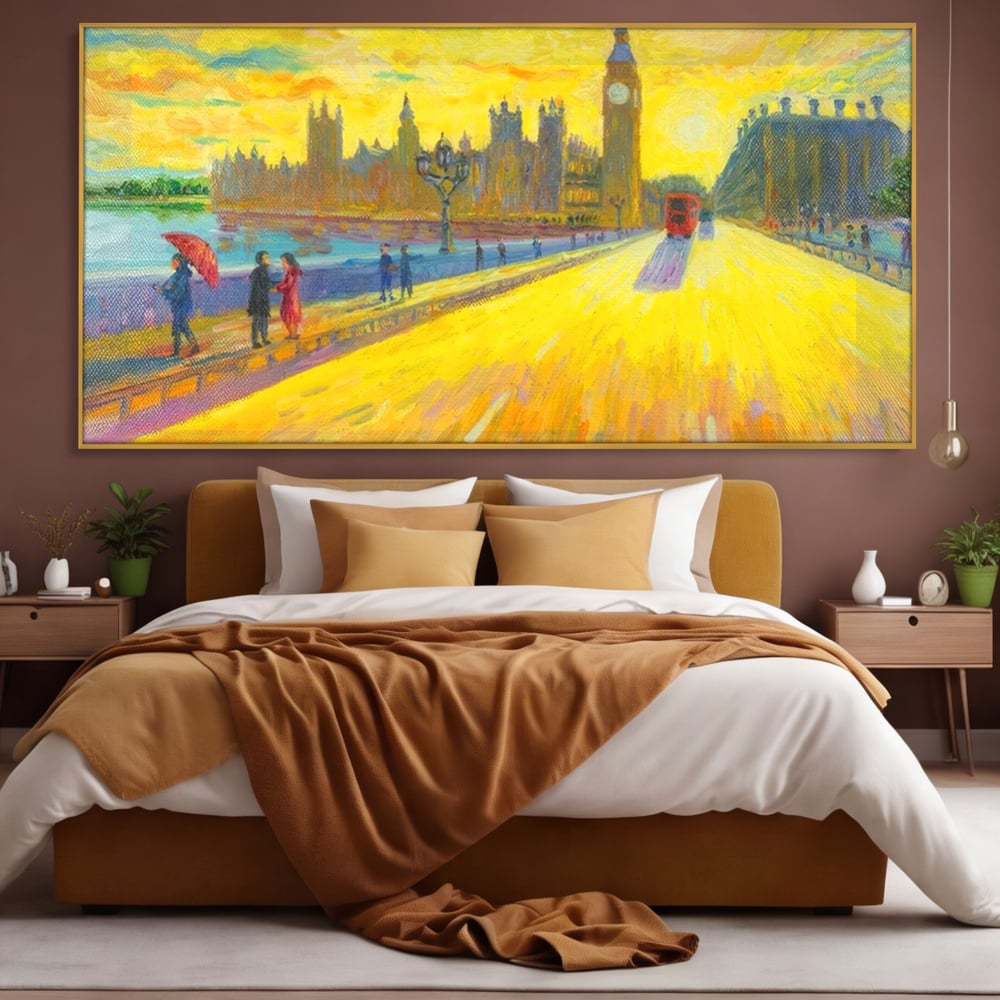 Tablou Canvas Premium LuxCanva® A1337, London Street , Studio, Londra, Oameni, Pod, Plimbare, Relaxare, Dormitor, Culori Vibrante