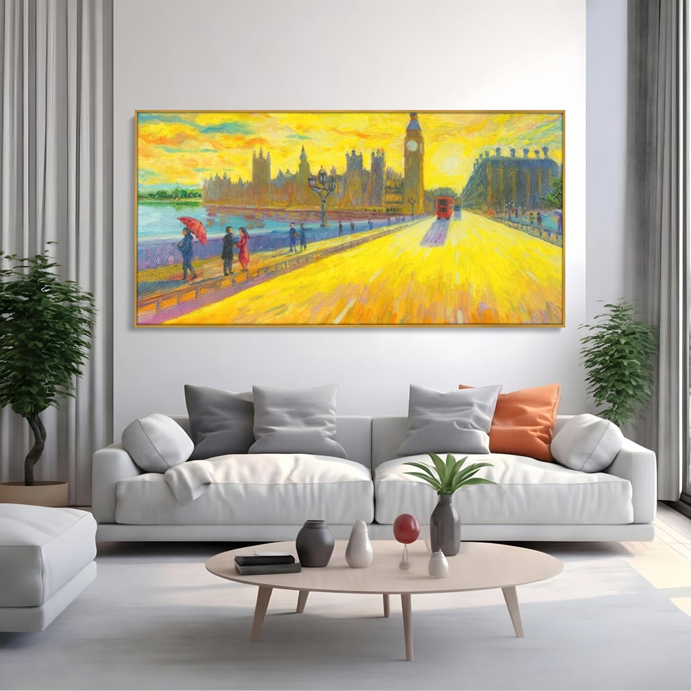 Tablou Canvas Premium LuxCanva® A1337, London Street , Studio, Londra, Oameni, Pod, Plimbare, Relaxare, Dormitor, Culori Vibrante
