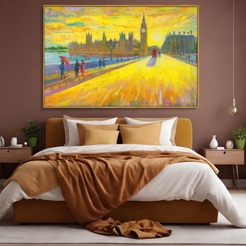 Tablou Canvas Premium LuxCanva® A1337, London Street , Studio, Londra, Oameni, Pod, Plimbare, Relaxare, Dormitor, Culori Vibrante