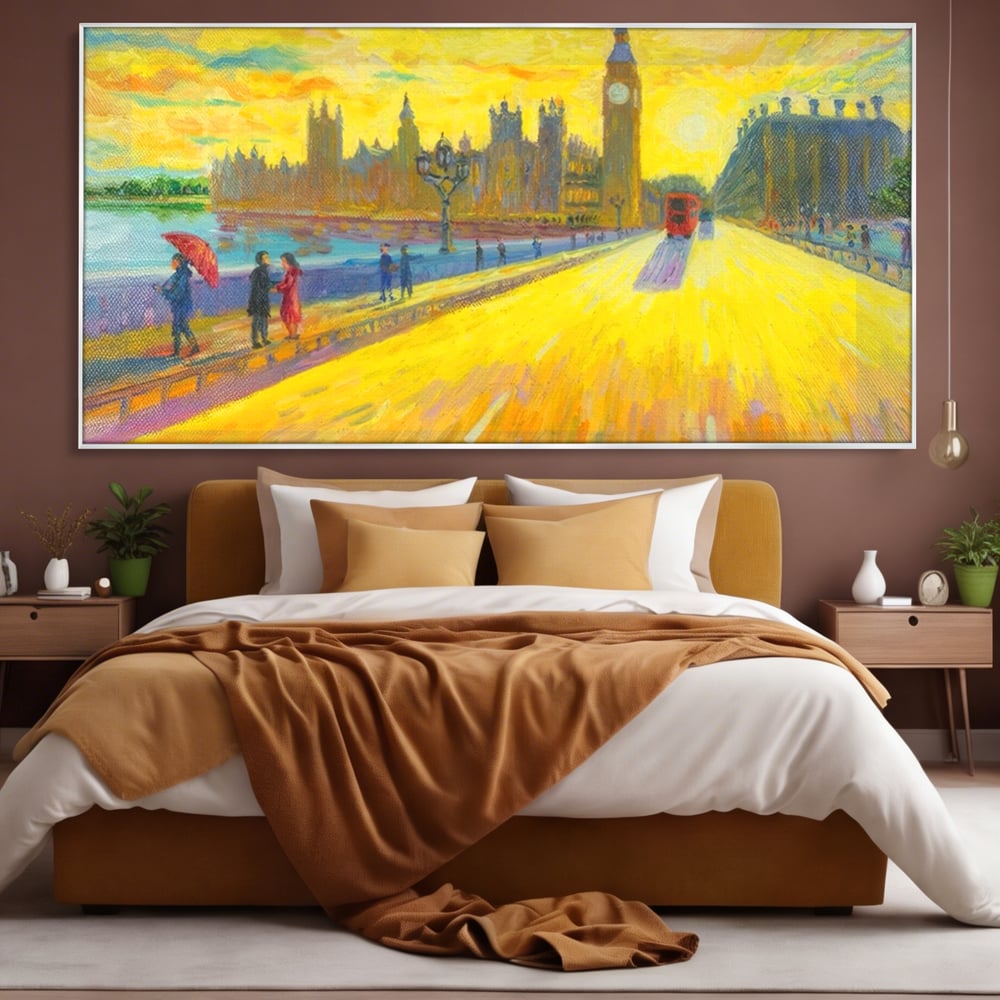 Tablou Canvas Premium LuxCanva® A1337, London Street , Studio, Londra, Oameni, Pod, Plimbare, Relaxare, Dormitor, Culori Vibrante