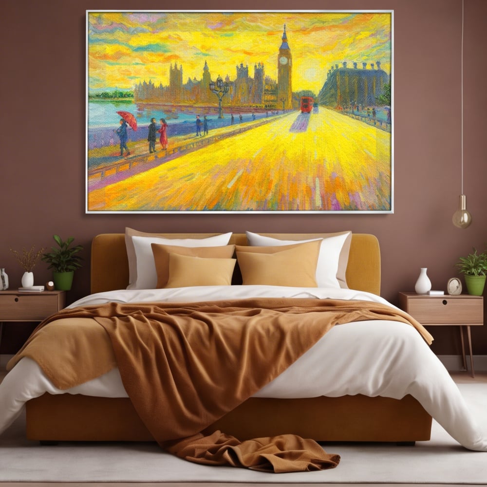 Tablou Canvas Premium LuxCanva® A1337, London Street , Studio, Londra, Oameni, Pod, Plimbare, Relaxare, Dormitor, Culori Vibrante