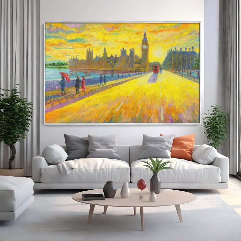 Tablou Canvas Premium LuxCanva® A1337, London Street , Studio, Londra, Oameni, Pod, Plimbare, Relaxare, Dormitor, Culori Vibrante