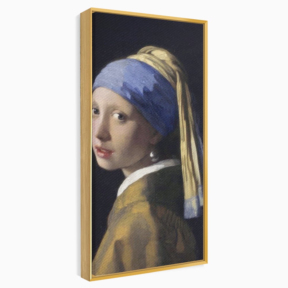 Leinwandbilder Premium LuxCanva® A1338, Mädchen mit Perlenohrring, Kunstgalerie, Mädchen mit Turban, Johannes Vermeer, Gemälde, Atelier, leuchtende Farben