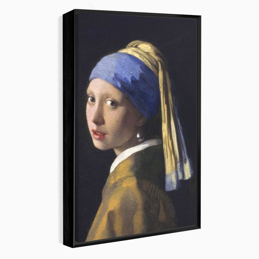 Leinwandbilder Premium LuxCanva® A1338, Mädchen mit Perlenohrring, Kunstgalerie, Mädchen mit Turban, Johannes Vermeer, Gemälde, Atelier, leuchtende Farben
