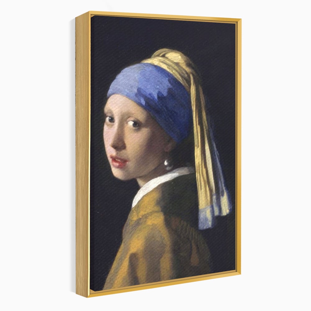 Leinwandbilder Premium LuxCanva® A1338, Mädchen mit Perlenohrring, Kunstgalerie, Mädchen mit Turban, Johannes Vermeer, Gemälde, Atelier, leuchtende Farben
