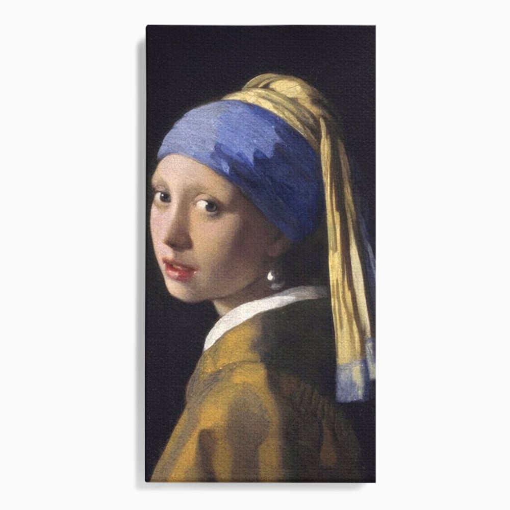 Leinwandbilder Premium LuxCanva® A1338, Mädchen mit Perlenohrring, Kunstgalerie, Mädchen mit Turban, Johannes Vermeer, Gemälde, Atelier, leuchtende Farben