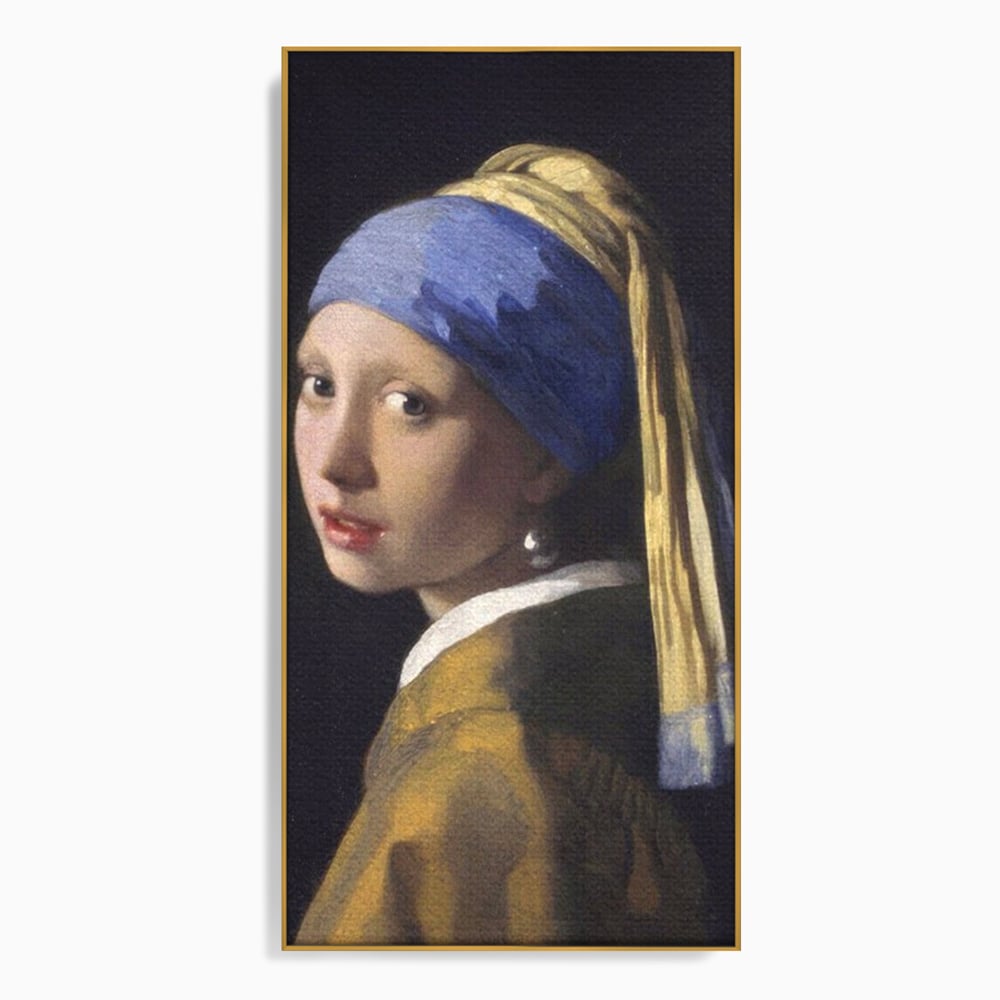 Leinwandbilder Premium LuxCanva® A1338, Mädchen mit Perlenohrring, Kunstgalerie, Mädchen mit Turban, Johannes Vermeer, Gemälde, Atelier, leuchtende Farben