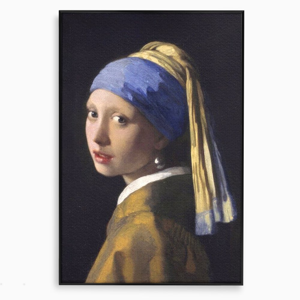 Leinwandbilder Premium LuxCanva® A1338, Mädchen mit Perlenohrring, Kunstgalerie, Mädchen mit Turban, Johannes Vermeer, Gemälde, Atelier, leuchtende Farben