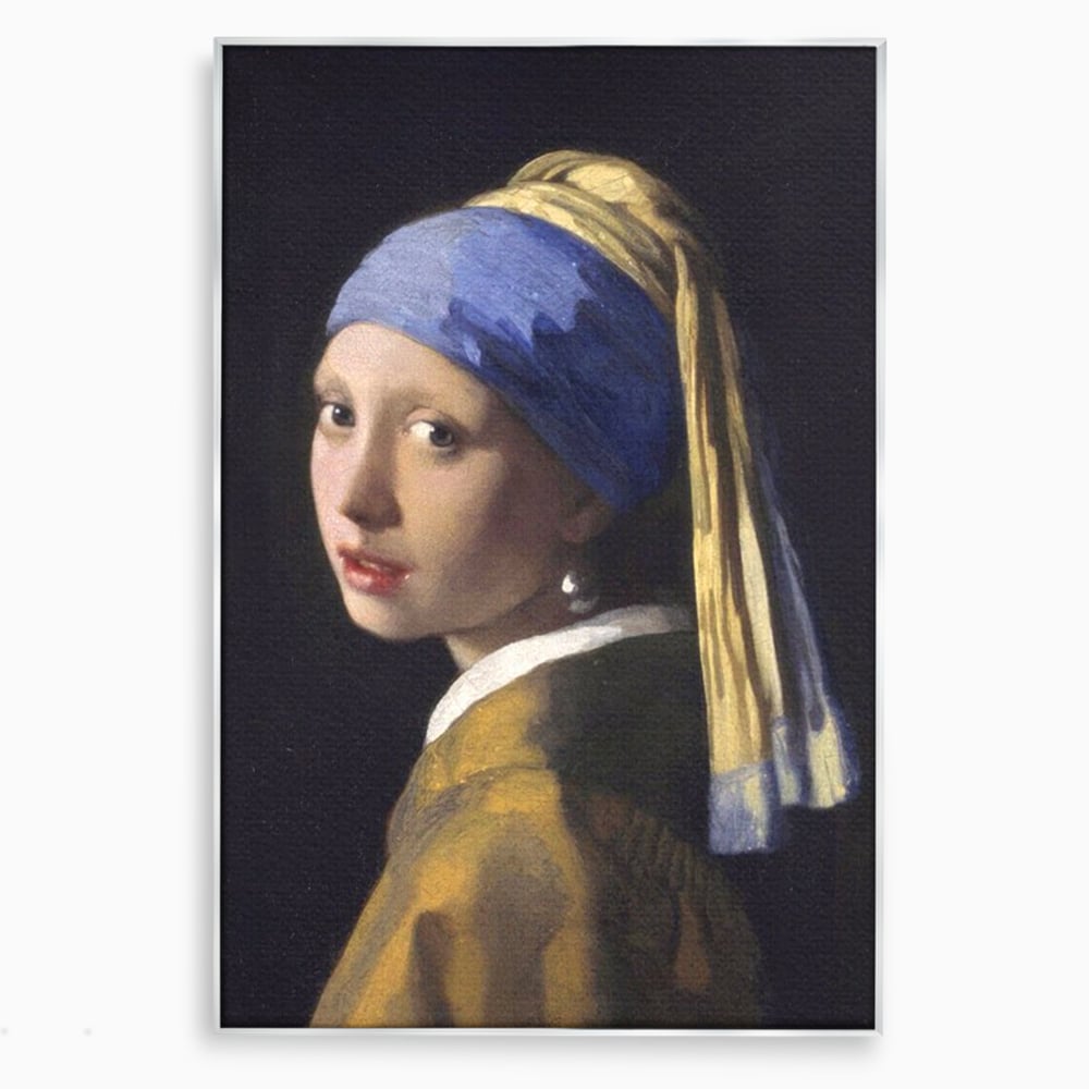Leinwandbilder Premium LuxCanva® A1338, Mädchen mit Perlenohrring, Kunstgalerie, Mädchen mit Turban, Johannes Vermeer, Gemälde, Atelier, leuchtende Farben
