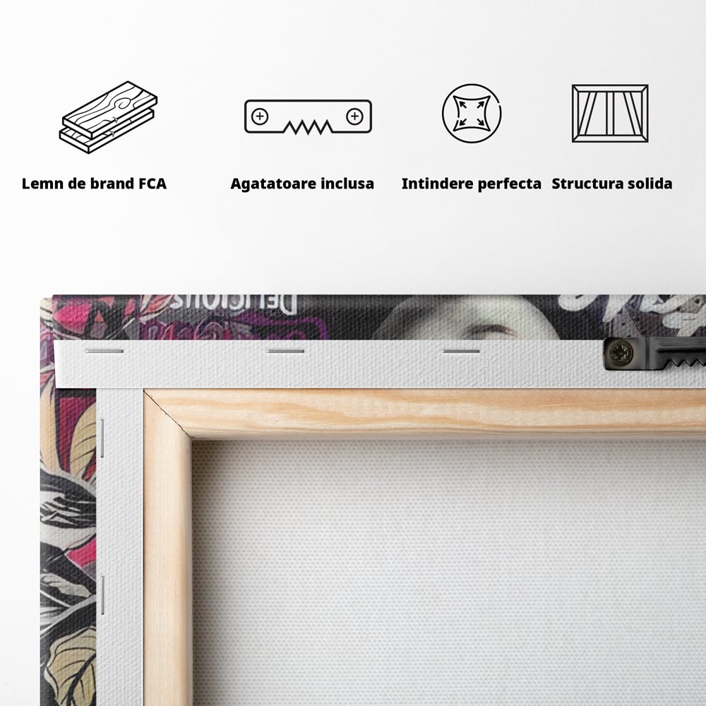 Tablou Canvas Premium LuxCanva® A1339, Mona Lisa Graffiti ,  Living, Abstract, Colorat, Drink Colca-Cola, Studio, Culori Vibrante