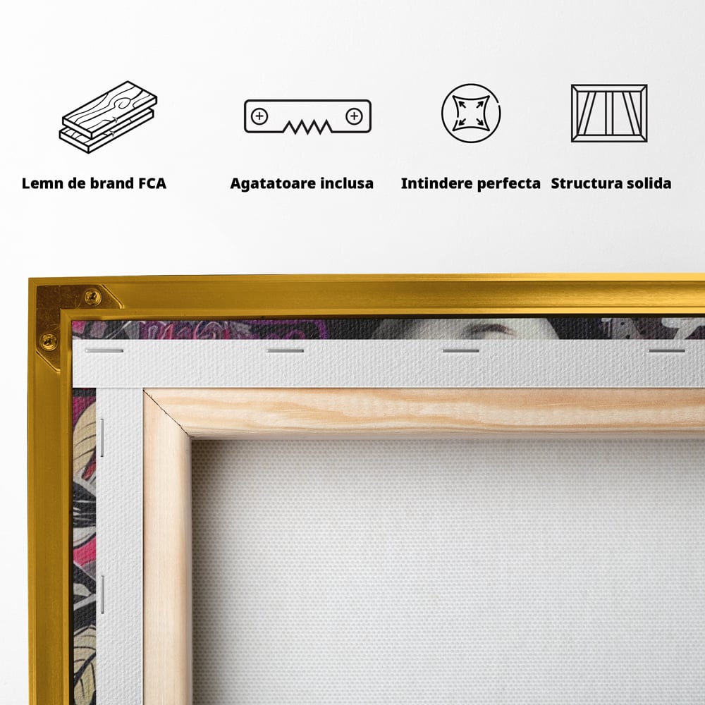 Tablou Canvas Premium LuxCanva® A1339, Mona Lisa Graffiti ,  Living, Abstract, Colorat, Drink Colca-Cola, Studio, Culori Vibrante