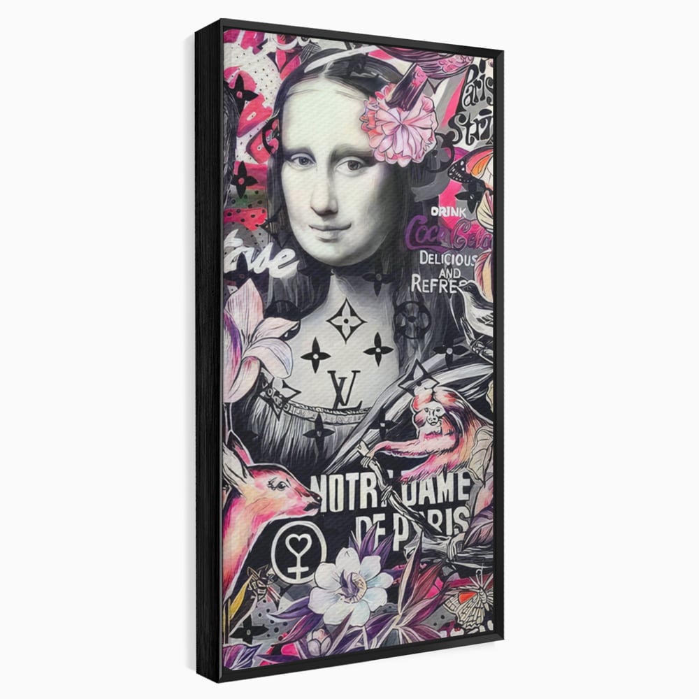 Tablou Canvas Premium LuxCanva® A1339, Mona Lisa Graffiti ,  Living, Abstract, Colorat, Drink Colca-Cola, Studio, Culori Vibrante