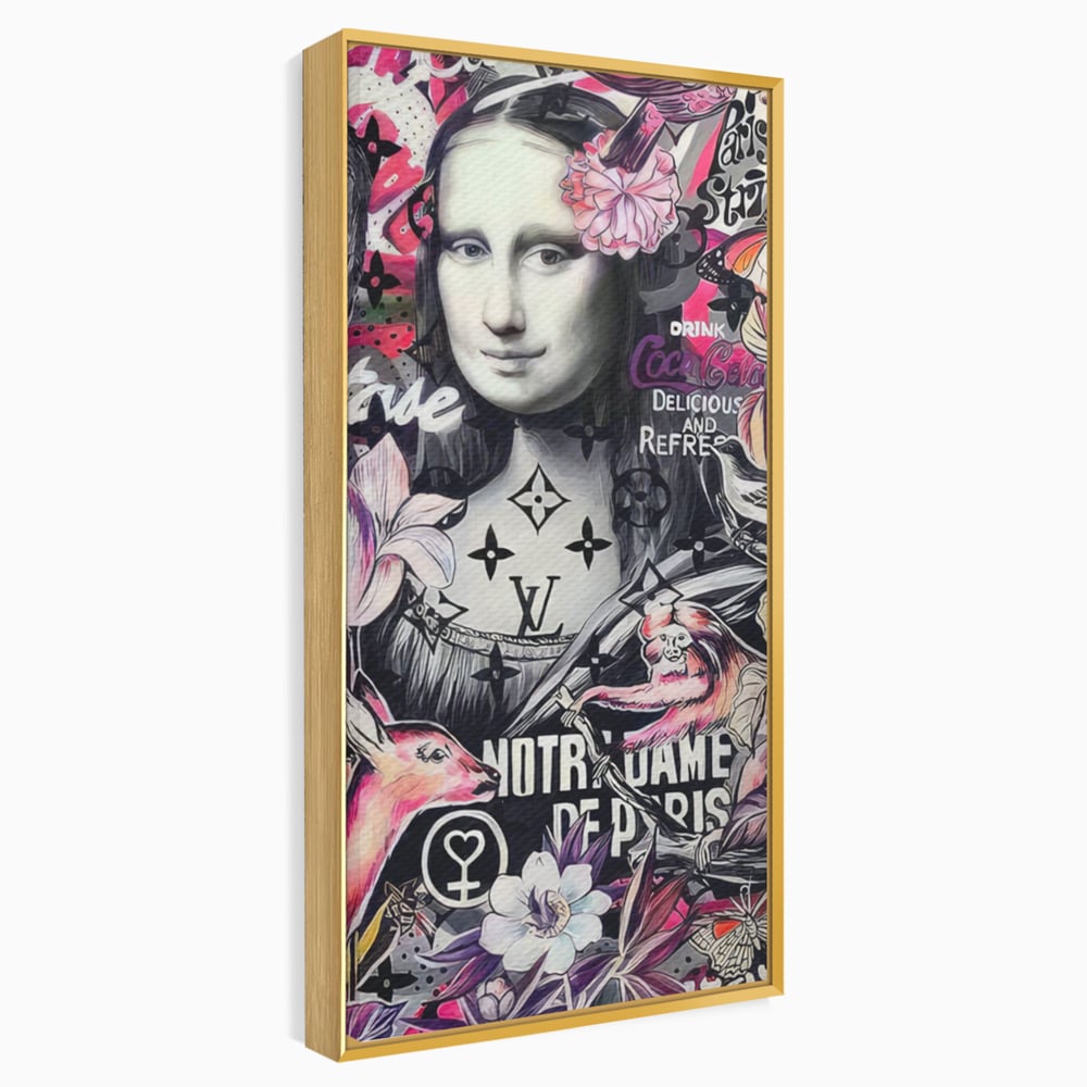 Tablou Canvas Premium LuxCanva® A1339, Mona Lisa Graffiti ,  Living, Abstract, Colorat, Drink Colca-Cola, Studio, Culori Vibrante
