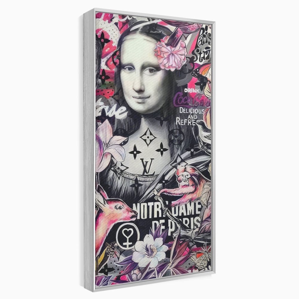 Tablou Canvas Premium LuxCanva® A1339, Mona Lisa Graffiti ,  Living, Abstract, Colorat, Drink Colca-Cola, Studio, Culori Vibrante