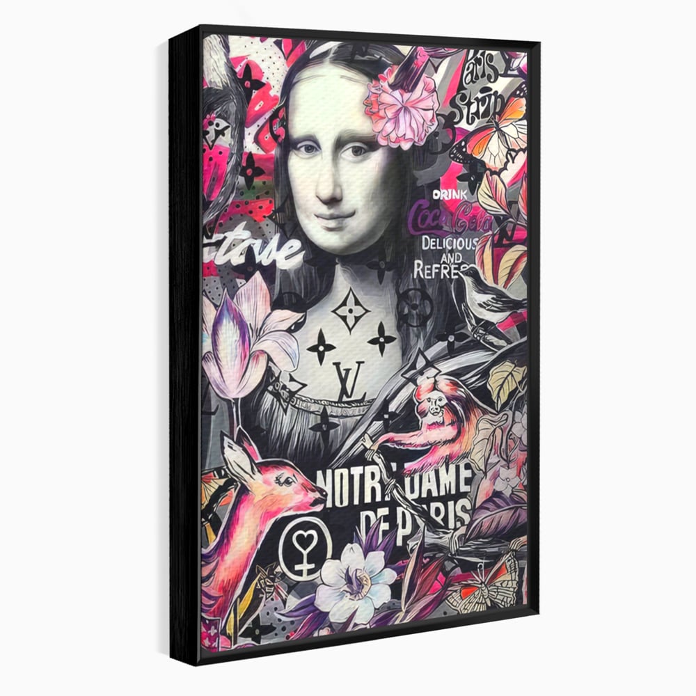 Tablou Canvas Premium LuxCanva® A1339, Mona Lisa Graffiti ,  Living, Abstract, Colorat, Drink Colca-Cola, Studio, Culori Vibrante