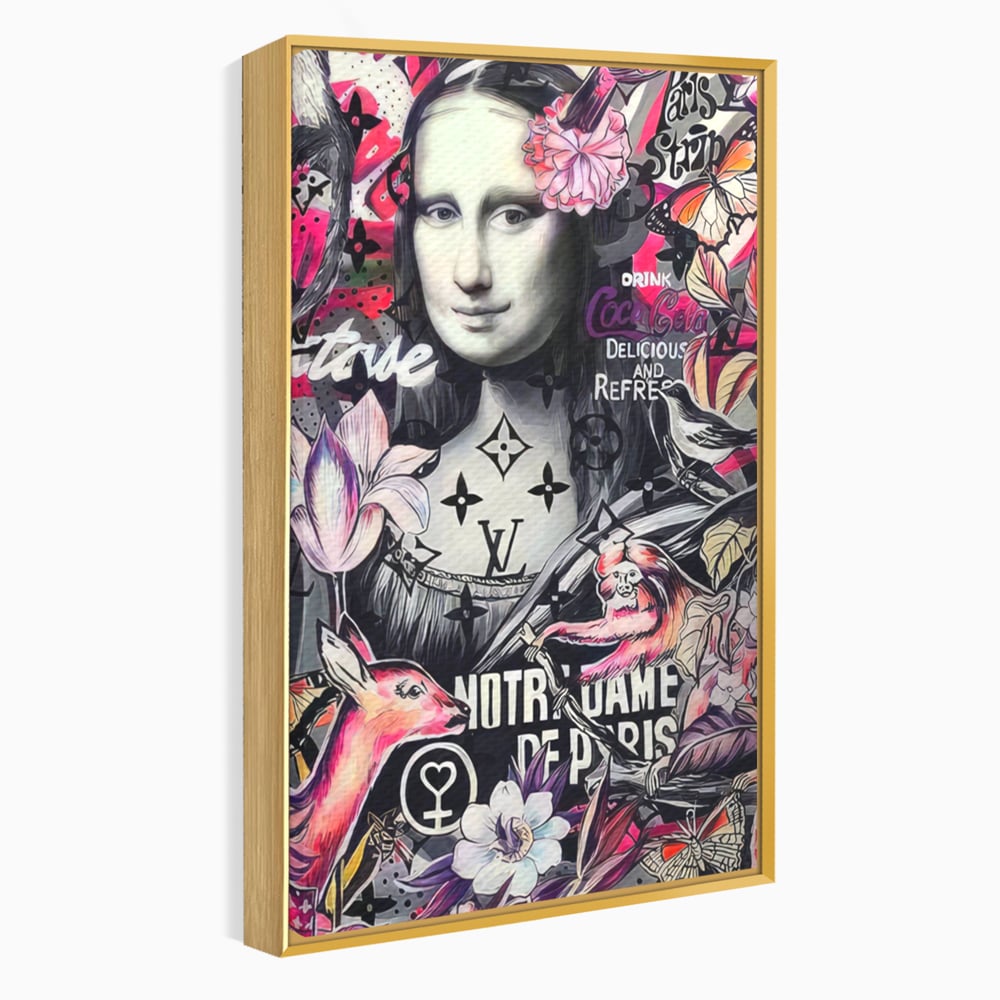 Tablou Canvas Premium LuxCanva® A1339, Mona Lisa Graffiti ,  Living, Abstract, Colorat, Drink Colca-Cola, Studio, Culori Vibrante