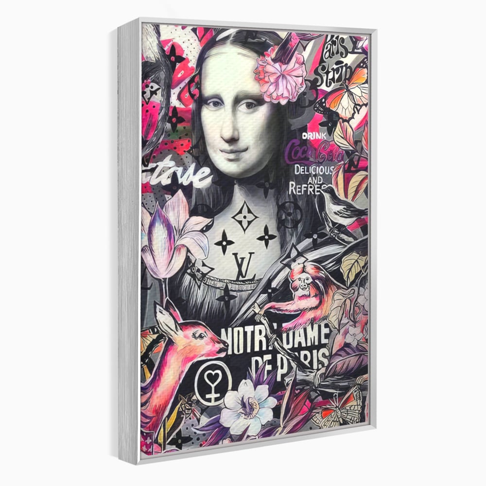 Tablou Canvas Premium LuxCanva® A1339, Mona Lisa Graffiti ,  Living, Abstract, Colorat, Drink Colca-Cola, Studio, Culori Vibrante