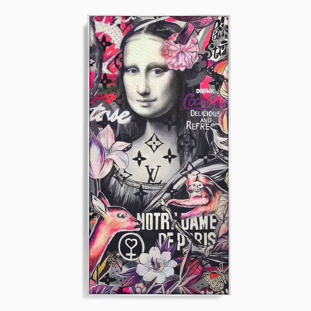 Tablou Canvas Premium LuxCanva® A1339, Mona Lisa Graffiti ,  Living, Abstract, Colorat, Drink Colca-Cola, Studio, Culori Vibrante