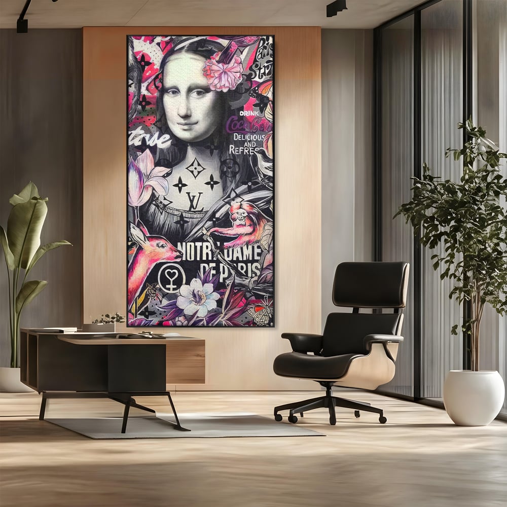Tablou Canvas Premium LuxCanva® A1339, Mona Lisa Graffiti ,  Living, Abstract, Colorat, Drink Colca-Cola, Studio, Culori Vibrante