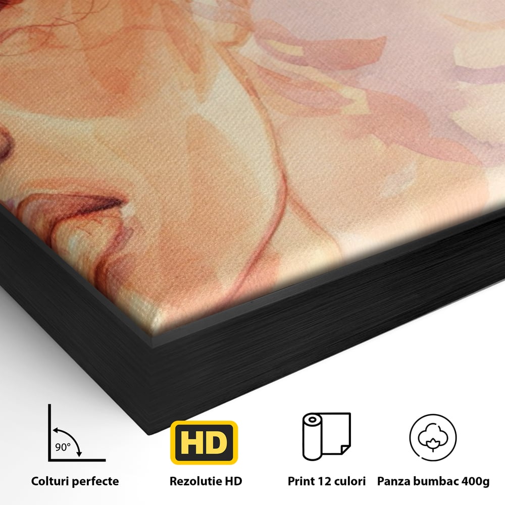Tablou Canvas Premium LuxCanva® A1341, Woman Face , Living, Frumusete, Baby Doll, Buze, Culori Vibrante
