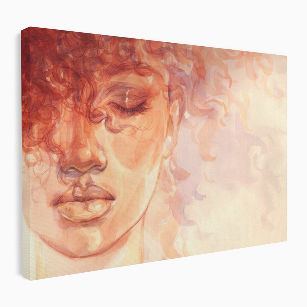 Tablou Canvas Premium LuxCanva® A1341, Woman Face , Living, Frumusete, Baby Doll, Buze, Culori Vibrante
