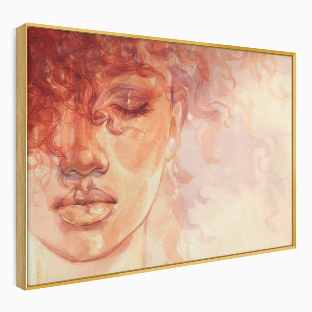 Tablou Canvas Premium LuxCanva® A1341, Woman Face , Living, Frumusete, Baby Doll, Buze, Culori Vibrante