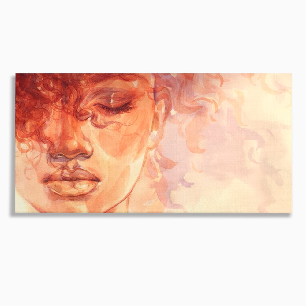 Tablou Canvas Premium LuxCanva® A1341, Woman Face , Living, Frumusete, Baby Doll, Buze, Culori Vibrante