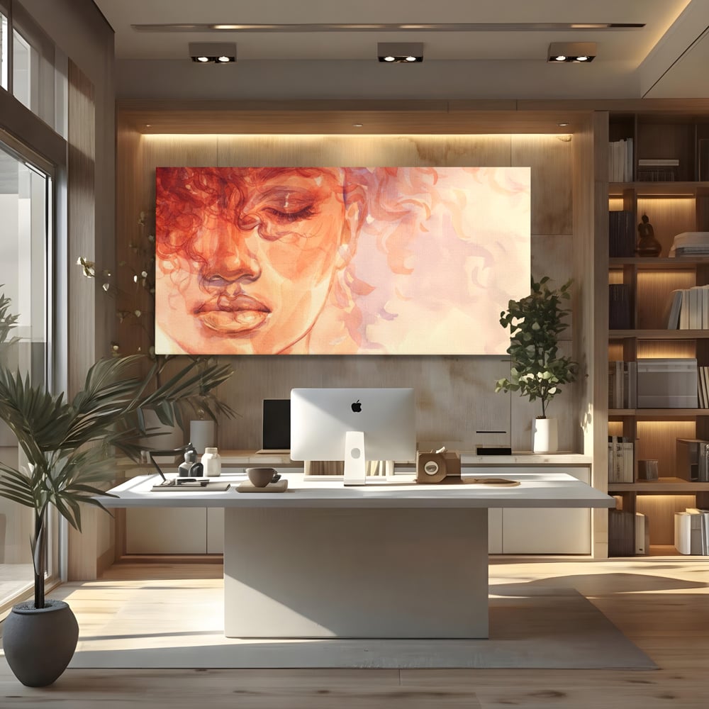 Tablou Canvas Premium LuxCanva® A1341, Woman Face , Living, Frumusete, Baby Doll, Buze, Culori Vibrante